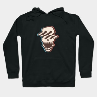 Funny scary broken glitch skull with smile Hoodie